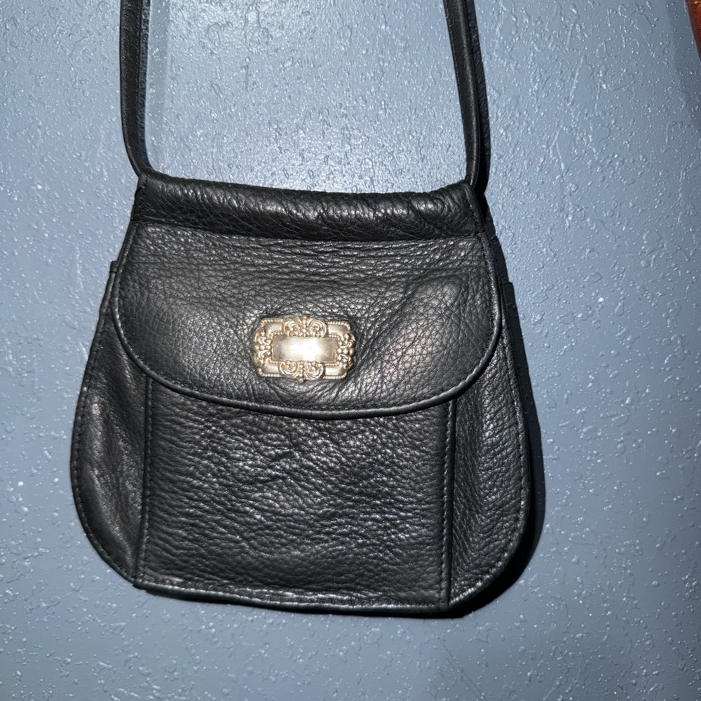 Vintage Fossil Black Leather Crossbody Bag - Picture 2 of 5